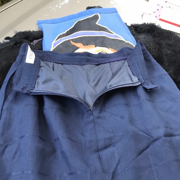 Amanda Smith Petites Navy Blue 2 pc Double Button Look Blazer Skirt Set 10 - Picture 11 of 16